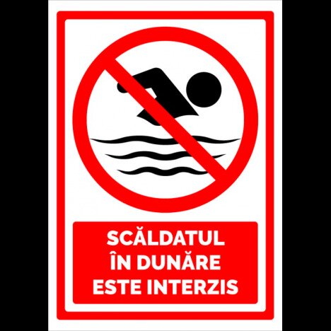 Semn pentru scaldatul in dunare este interzis