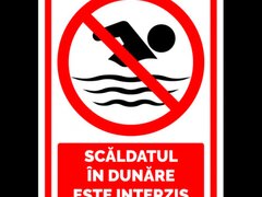 Semn pentru scaldatul in dunare este interzis